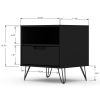 Manhattan Comfort Rockefeller 1.0 Mid-Century- Modern Nightstand with 1-Drawer in Black